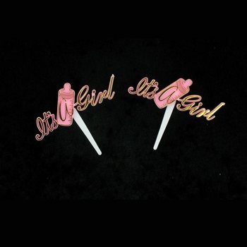 출산 축하 컵케이크 픽 - It's a Girl (12개입)