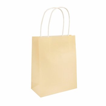 손잡이 종이 쇼핑백 - 14x21x7cm - 색상: 아이보리 (24개입)
