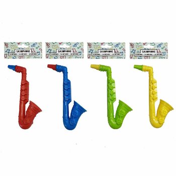 장난감 색소폰 - 16cm 높이 - 믹스 컬러 (12개입)