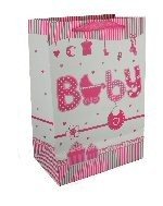 출산 축하 선물 쇼핑백 - 베이비 핑크 (12개입)