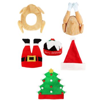 고급 재미있는 크리스마스 모자 믹스 - XMAS CAPS (6개입)