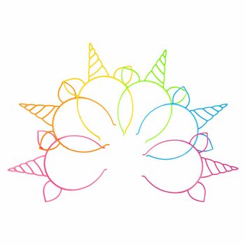 유니콘 머리띠 네온 믹스 컬러 (24개입)
