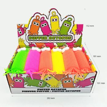 문어 푸퍼볼 촉감 토이 - 20cm - 디스플레이 박스입 (12개입)