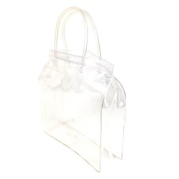 고급 투명 사각 바닥 포장백 튼튼한 손잡이 포함 18.5x18cm (25개입)