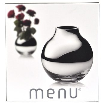 MENU 라운드 실버 화병 | B2B 고급 볼 화병