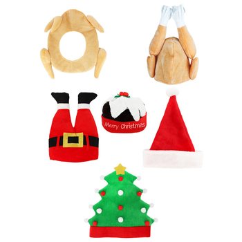 고급 재미있는 크리스마스 모자 믹스 - XMAS CAPS (6개입)