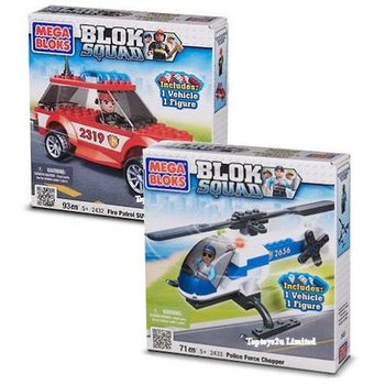 메가블럭 MEGA BLOKS - 소방 순찰 SUV 및 경찰 헬기 세트 (2개입)