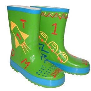 FUNKY WELLIES - 나만의 부츠 꾸미기 (컬러링 레인부츠) - 그린 / 사이즈: 28