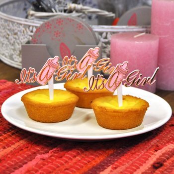 출산 축하 컵케이크 픽 - It's a Girl (12개입)