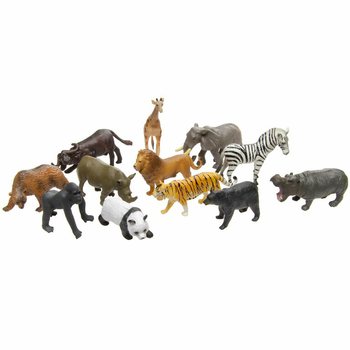 ANIMAL WORLD - 야생 동물 놀이 피규어 믹스 (12개입)