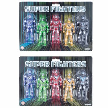 SUPER FIGHTERS - 5인조 액션 피규어 카드 세트 (6개입)