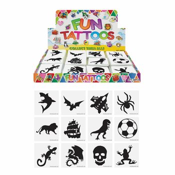 FUN TATTOO’S - 모델: 남아용, 팩당 12개입 디스플레이 (48팩입)