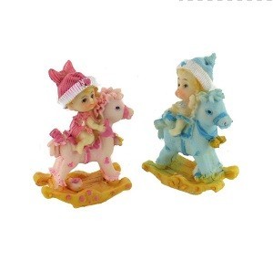 흔들목마 탄 아기 장식 인형 8 cm (4개입)