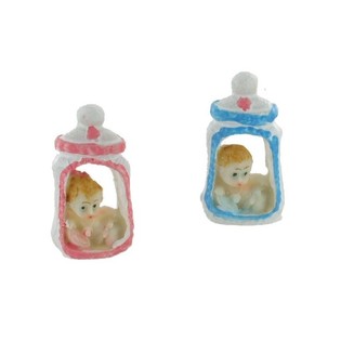 백일 돌잔치 베이비샤워 데코 - 젖병 속 아기 인형 5.5 cm (12개입)