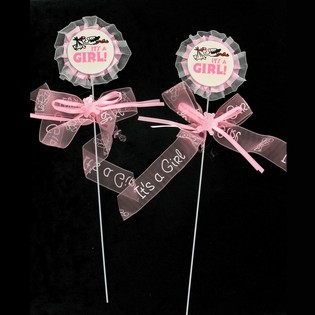 출생 축하 케이크 토퍼 픽 - It's a Girl (12개입)
