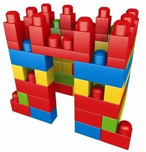 메가블럭 MEGA BLOKS 대형 블록 백 (70피스) - 8309