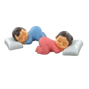 케이크 토퍼 - 베개 위의 잠자는 아기 (56개입)