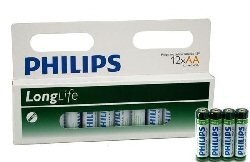 12x 배터리 "PHILIPS - SUPER HEAVY DUTY" AA - LONGLIFE (12개입 블리스터)
