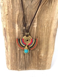 HANDMADE ORIGINALS 핸드메이드 블루스톤 목걸이 레드/브라운 (1개)
