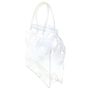 고급 투명 사각 바닥 포장백 튼튼한 손잡이 포함 18.5x18cm (25개입)