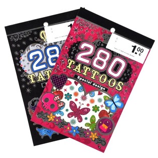 타투 스티커 북 - 280개 스티커 포함 (24개입)
