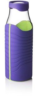 MENU - 실리콘 마개 및 네오프렌 슬리브가 있는 디자이너 유리 카라페 1L 25cm (1개입)