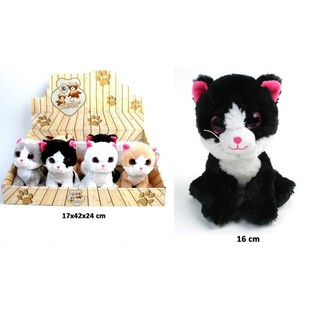 봉제 고양이, 믹스 디자인 16 CM - 디스플레이 포함 (12개)