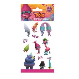 트롤 (Trolls) 일회용 타투 스티커 - 20 x 10 cm (10개입)