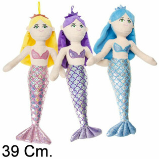 대형 봉제 인어공주 인형 39 cm - 믹스 컬러 (12개입)