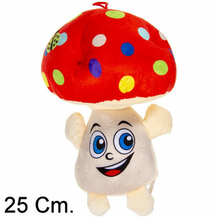 대형 봉제 버섯 인형 (얼굴 포함) - 25 CM - 믹스 컬러 (6개입)