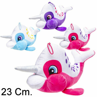 봉봉 일각고래 인형 - 23 cm - 혼합 색상 (12개입)