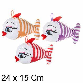 큰 입술을 가진 즐거운 물고기 인형 - 24 cm - 믹스 (12개)