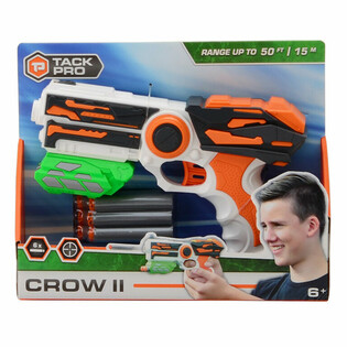 TACK PRO CROW II 피스톨 소프트 다트 6개 포함 - 23cm