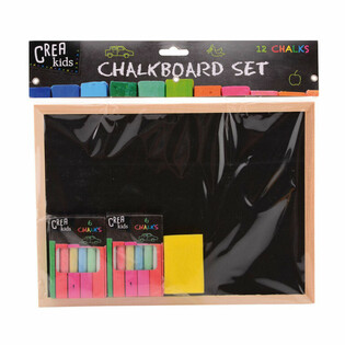 CREA KIDS 어린이 칠판 세트 29x21CM 분필 및 스펀지 포함 (12개입)