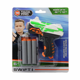 Tack Pro Swift I 장난감 총과 6개의 소프트 다트 - 11 cm