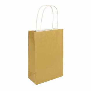 손잡이형 종이 쇼핑백 - 14x21x7cm - 골드 (24개입)