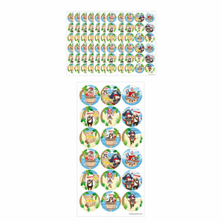 FUN STICKERS - 해적 스티커 - 시트당 18개입 (10개 묶음)