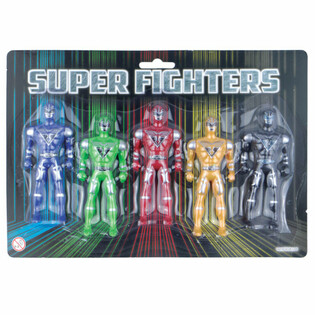 SUPER FIGHTERS - 5인조 액션 피규어 카드 세트 (6개입)