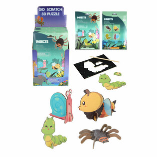 SCRATCH 3D 스크래치 퍼즐 디스플레이 - 곤충 (18개입)
